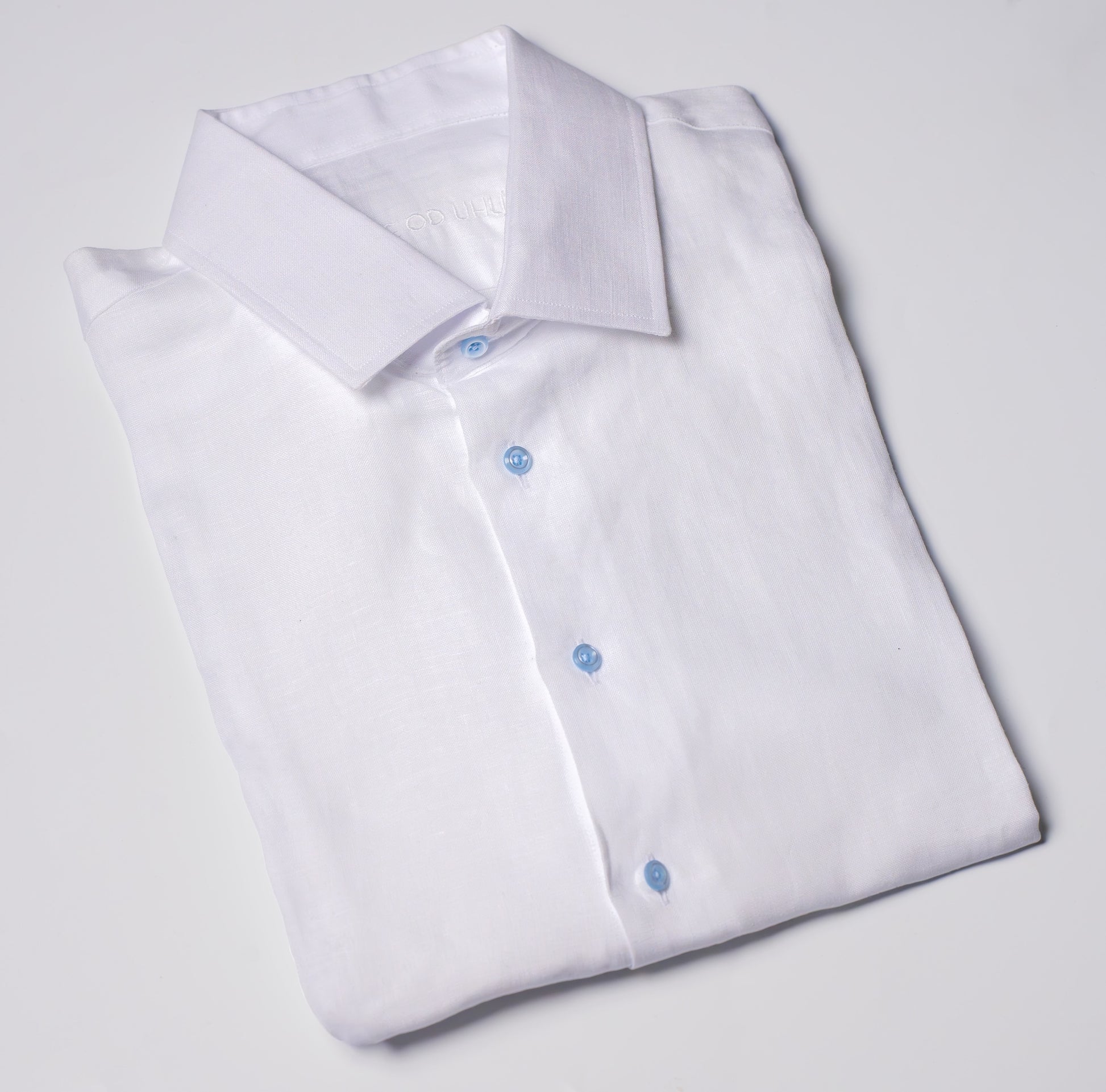 Lněná košile bílá klasický límeček