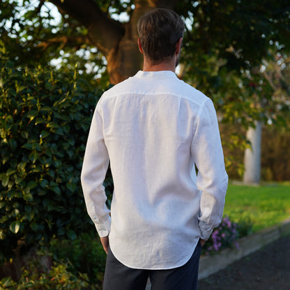 Bílá lněná košile pro muže z Česka, Košile od Uhlíře