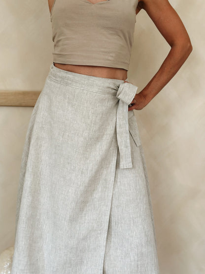 100% lněná sukně z Česka, přírodní barva